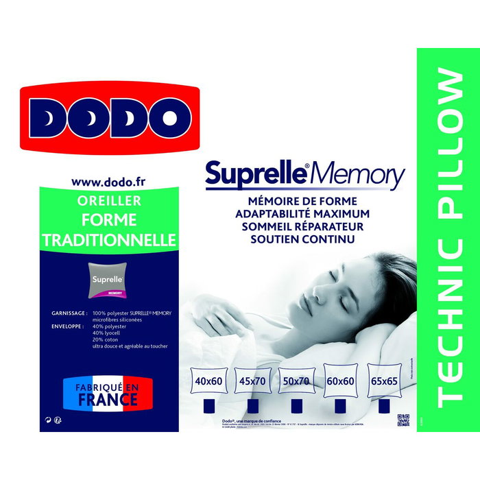 Dodo Almohada de memoria SUPRELLE MEMORY 65x65cm Dodo Almohada de memoria SUPRELLE MEMORY 65x65cm