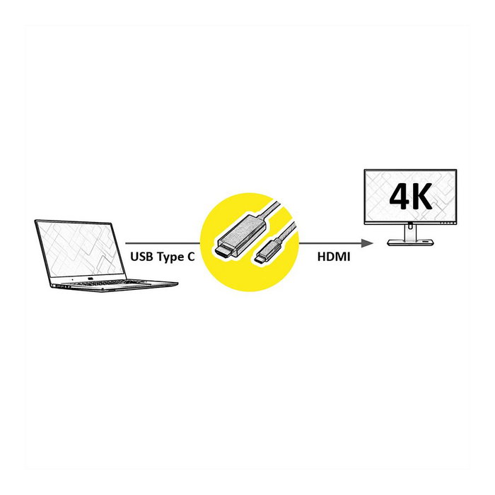 VALUE Adaptador USB-C a HDMI 4K 60Hz 2m Cable Macho/Macho, Ref 11.99.5841 VALUE Adaptador USB-C a HDMI 4K 60Hz 2m Cable Macho/Macho, Ref 11.99.5841