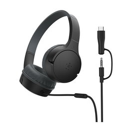 Belkin SoundForm Mini Auriculares Alámbricos para Niños, Diadema, Música y Llamadas, Negro (AUD010hqBK)