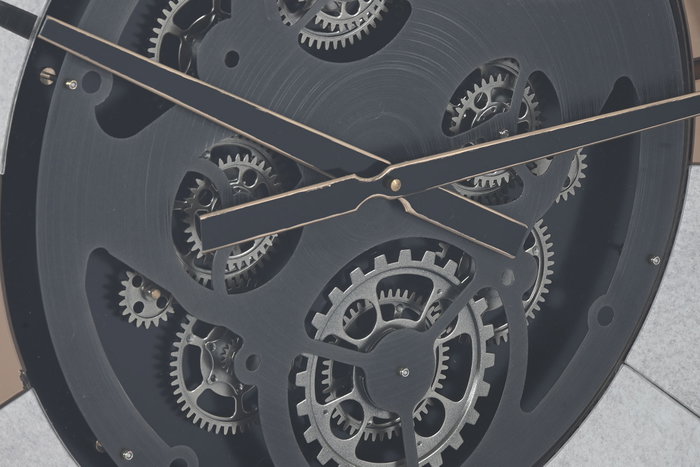 DKD Home Decor Reloj de Pared Metal y Cristal Negro y Dorado DKD Home Decor Reloj de Pared Metal y Cristal Negro y Dorado