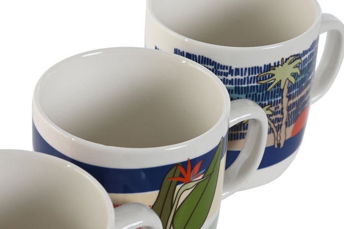 DKD Home Decor Tazas de Porcelana TEIDE 2023 Surtido de 6 Unidades