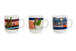 DKD Home Decor Tazas de Porcelana TEIDE 2023 Surtido de 6 Unidades