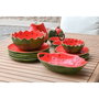 DKD Home Decor Bol de Gres Sandía Verde y Rojo 30x19,5x7,5 cm