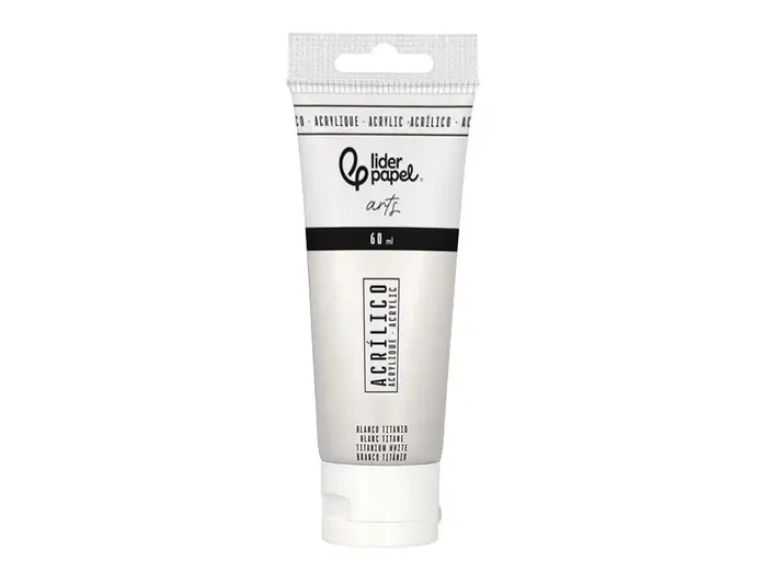 Liderpapel Pintura acrílica Blanco titanio tubo de 60 ml
