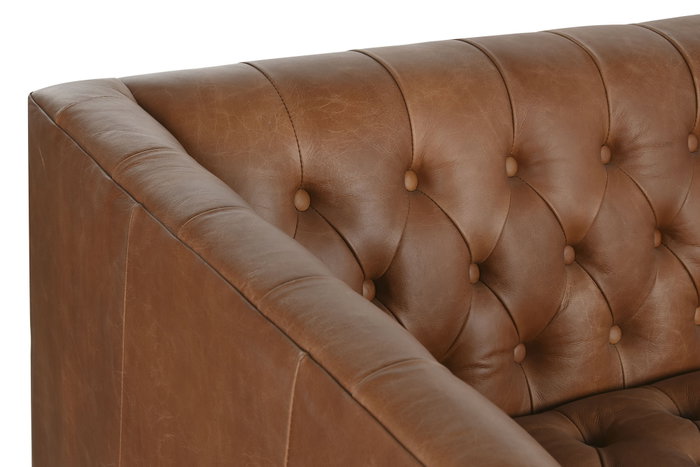 DKD Home Decor Sofá Item Home Cognac Dorado 209 x 77 x 74 cm
