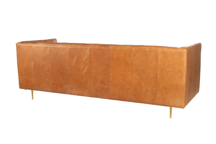 DKD Home Decor Sofá Item Home Cognac Dorado 209 x 77 x 74 cm