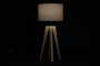 DKD Home Decor Lámpara de sobremesa de madera y poliéster Marrón y Beige