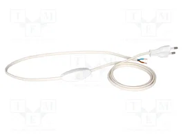 PLASTROL Cable de Alimentación con Interruptor, 2x0,75mm², 1,5m, Blanco