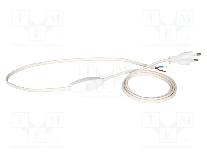 PLASTROL Cable de Alimentación con Interruptor, 2x0,75mm², 1,5m, Blanco PLASTROL Cable de Alimentación con Interruptor, 2x0,75mm², 1,5m, Blanco