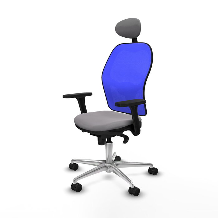 PIQUERAS Y CRESPO Silla de oficina Jorquera con mecanismo Sincro, Gris y Azul PIQUERAS Y CRESPO Silla de oficina Jorquera con mecanismo Sincro, Gris y Azul