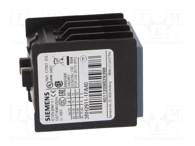 Siemens 3RH29111FA40 Bloque de contactos auxiliares 4S S00/S0 frontal con conexión por tornillo