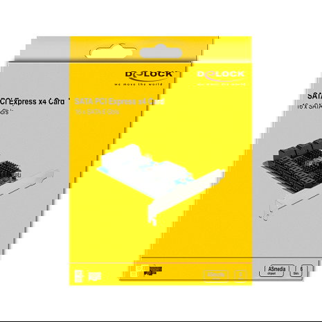 DeLOCK Tarjeta Controladora SATA PCIe x4 de 16 Puertos Internos, 6 Gbit/s, para PC, Compatible con Windows 10/8.1 y Linux