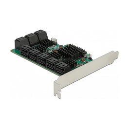 DeLOCK SATA Card PCI Express x4 de 16 Puertos Internos - Tarjeta Controladora PCIe, 6 Gbit/s, S.M.A.R.T., Compatible con Windows 10/8.1, Linux, Windows Server 2019