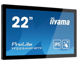iiyama Monitor Táctil ProLite TF2234MC-B7X 21.5" Full HD IPS LED 8ms HDMI DP VGA Anti-Huellas Resistente al Agua y Polvo DC 12V