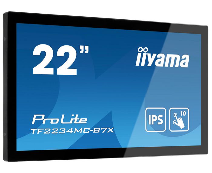 iiyama Monitor Táctil ProLite TF2234MC-B7X 21.5" Full HD IPS LED 8ms HDMI DP VGA Anti-Huellas Resistente al Agua y Polvo DC 12V