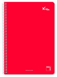 Bloc Pacsa Xtra Tapa Extra 4º 80H Pauta 2,5 60G. Rojo (Set de 5)