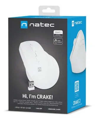 NATEC Crake 2 Ratón Vertical Inalámbrico Blanco NATEC Crake 2 Ratón Vertical Inalámbrico Blanco