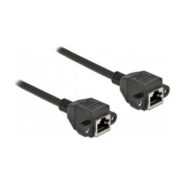 DeLOCK Cable de extensión de red Cat.6A S/FTP RJ45 hembra a RJ45 hembra 5 m negro