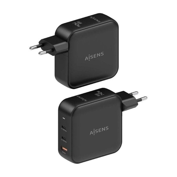 Aisens Cargador GaN 140W 2xUSB-C PD3.1 y 1xUSB-A Negro