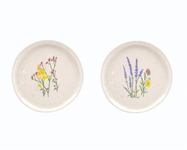 DKD Home Decor Platos de Porcelana Flower 24 Flores Multicolor