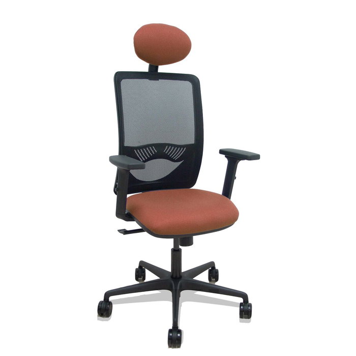 Piqueras Y Crespo Silla Zulema con Mecanismo Sincro, Malla Negra y Asiento Marrón Piqueras Y Crespo Silla Zulema con Mecanismo Sincro, Malla Negra y Asiento Marrón