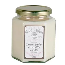 CERABELLA Vela Tarro Sucreg16 Coconut Parfait-Vainilla 8X10C Vela de Cera de Soja Perfumada Aroma Coco y Vainilla 50h