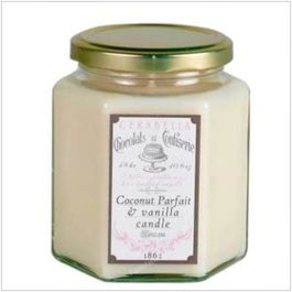 CERABELLA Vela Tarro Sucreg16 Coconut Parfait-Vainilla 8X10C Vela de Cera de Soja Perfumada Aroma Coco y Vainilla 50h