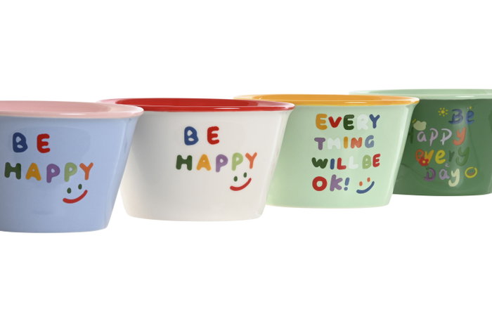 DKD Home Decor Set de 4 Cuencos de Aperitivo Summer Multicolor