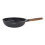 Wok aluminio fundido c/tapa. mango color madera 30cm nature oroley