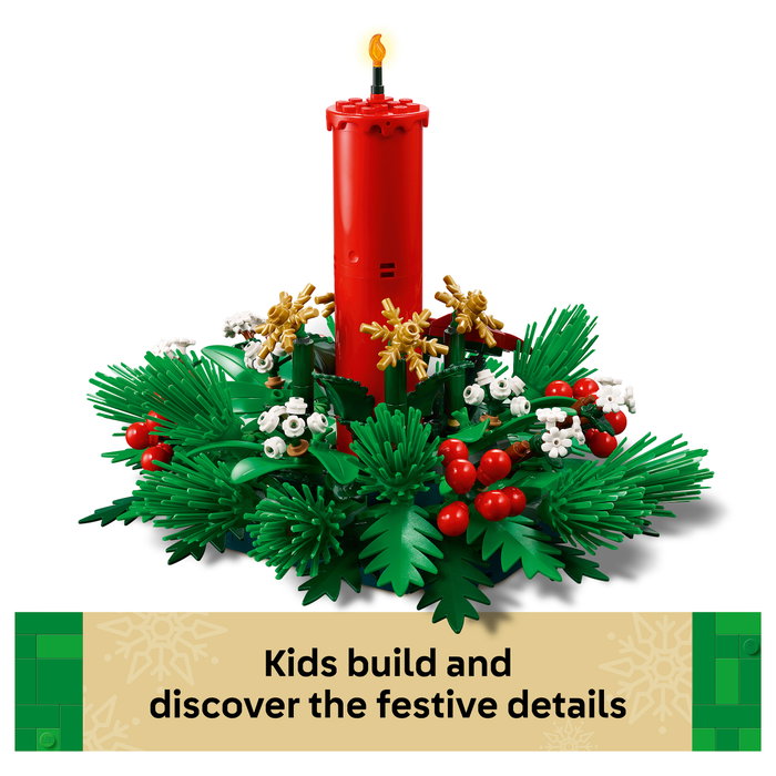 LEGO 40743 Iconic Weihnachtsgesteck Centro de Mesa Navideño Set Construcción 433 Piezas 12 Años