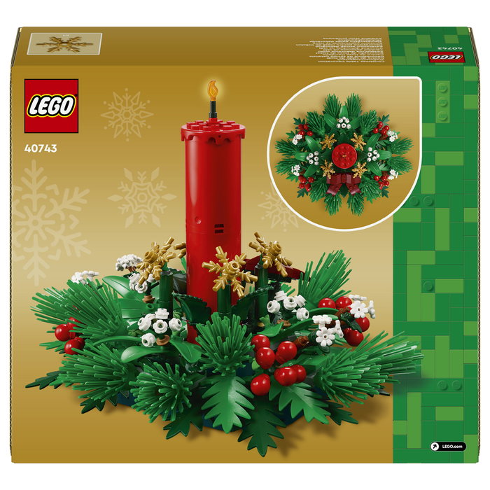 LEGO 40743 Iconic Weihnachtsgesteck Centro de Mesa Navideño Set Construcción 433 Piezas 12 Años