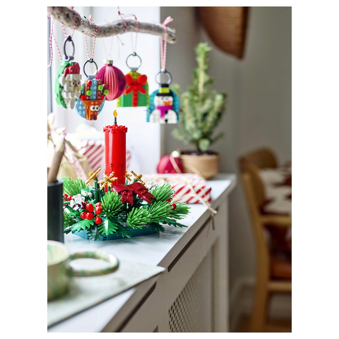 LEGO 40743 Iconic Weihnachtsgesteck Centro de Mesa Navideño Set Construcción 433 Piezas 12 Años