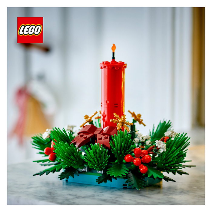 LEGO 40743 Iconic Weihnachtsgesteck Centro de Mesa Navideño Set Construcción 433 Piezas 12 Años