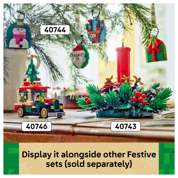 LEGO 40743 Iconic Weihnachtsgesteck Centro de Mesa Navideño Set Construcción 433 Piezas 12 Años