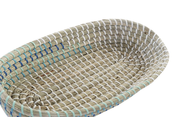 DKD Home Decor Set de 2 Bandejas de Decoración Seagrass Turquesa