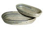 DKD Home Decor Set de 2 Bandejas de Decoración Seagrass Turquesa