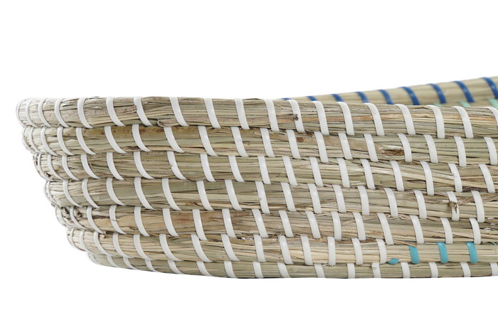 DKD Home Decor Set de 2 Bandejas de Decoración Seagrass Turquesa