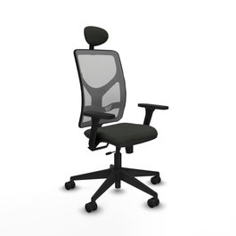 PIQUERAS Y CRESPO Silla de oficina Motilla con mecanismo Sincro/Traslack, Negro y Gris