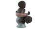DKD Home Decor Figura Colonial Azul Marron Resina 7.5 x 14.7 x 13.5 cm (6 Unidades)