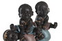 DKD Home Decor Figura Colonial Azul Marron Resina 7.5 x 14.7 x 13.5 cm (6 Unidades)