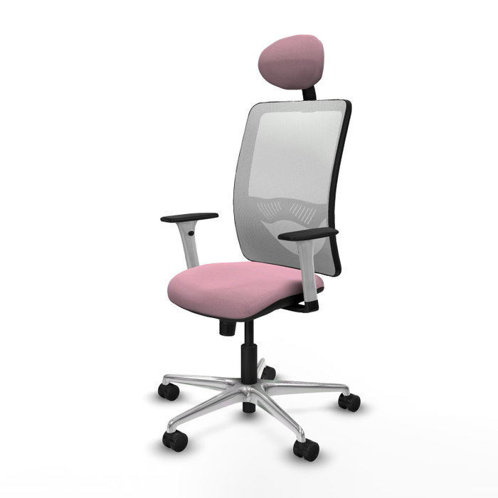 PIQUERAS Y CRESPO Silla de oficina Zulema Rosa con Malla Blanca PIQUERAS Y CRESPO Silla de oficina Zulema Rosa con Malla Blanca