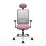 PIQUERAS Y CRESPO Silla de oficina Zulema Rosa con Malla Blanca