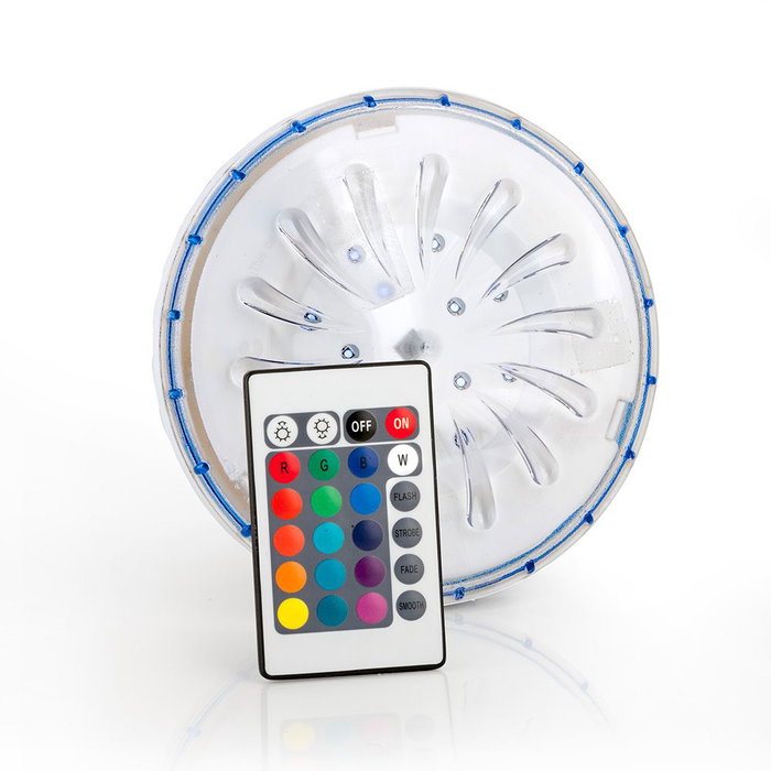 Gre Proyector LED Color para Piscina Elevada 18W, 15 Colores + Blanco, Instalación Magnética, Mando a Distancia