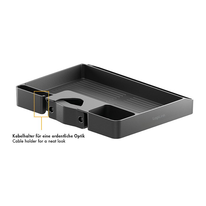 LogiLink Estante de almacenamiento para montaje en poste, 30-48mm, negro