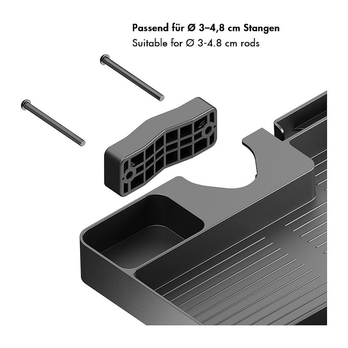 LogiLink Estante de almacenamiento para montaje en poste, 30-48mm, negro