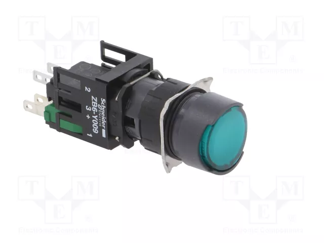 SCHNEIDER ELECTRIC Interruptor de presión Harmony XB6 verde con LED