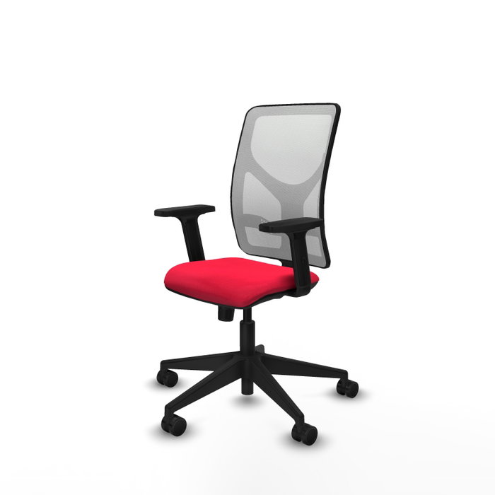 PIQUERAS Y CRESPO Silla de oficina Motilla con mecanismo Sincro, Rojo y Blanco
