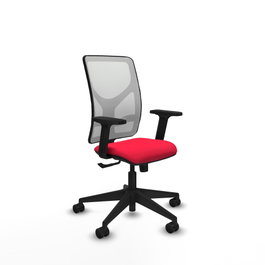 PIQUERAS Y CRESPO Silla de oficina Motilla con mecanismo Sincro, Rojo y Blanco