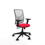 PIQUERAS Y CRESPO Silla de oficina Motilla con mecanismo Sincro, Rojo y Blanco