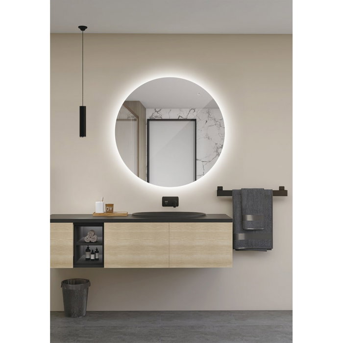 LIMEX Espejo Iluminado Baño Lisboa Ø80cm Blanco Frío Sensor Antivaho/On-Off